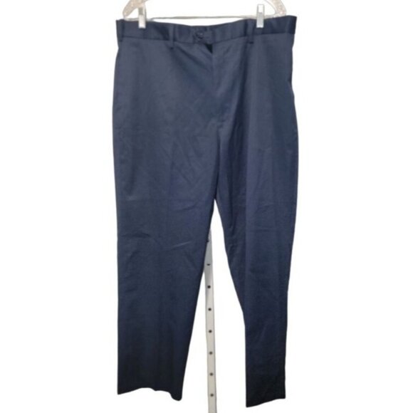 Perry Ellis Portfolio Navy Blue Dress Pants Trousers SIze 36x30 Flat Front - Picture 1 of 6